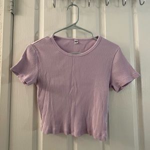 UNIQLO Lavender Ribbed Crop Top